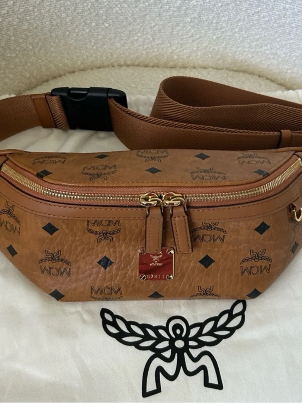 MCM Cognac Visetos Fursten Belt Bag - Picture 6 of 16